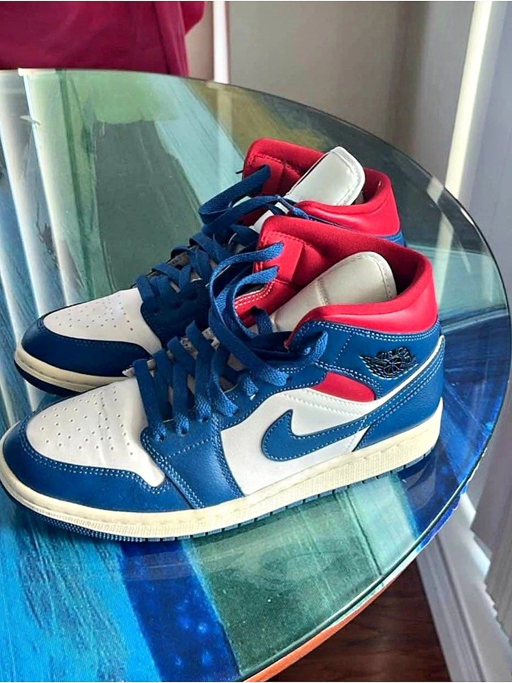 Nike Air Jordan 1 High-Top Sneakers in Blue & White